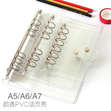 Load image into Gallery viewer, A5 A6 Laser transparent Notebook Planner Organizer Paper Planner Inner Page ring binder Diary Bullet Journal Notebook Wholesale