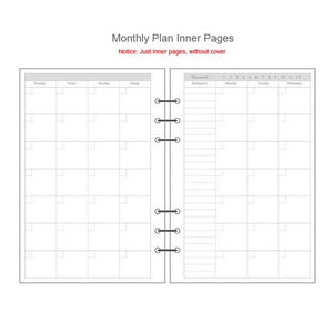 A5 A6 Laser transparent Notebook Planner Organizer Paper Planner Inner Page ring binder Diary Bullet Journal Notebook Wholesale